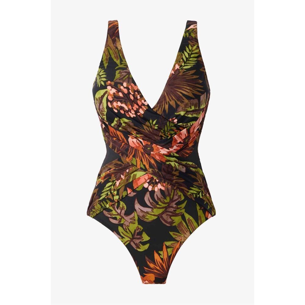 Miraclesuit Botanico Crossover Wirefree One Piece Black Palm 16